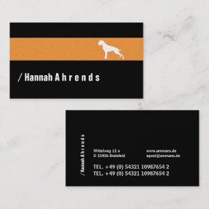 Black minimalist German Boxer Silhouette  Business Card