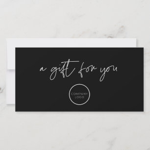 Black Minimalist Gift Certificate With Logo