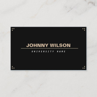Black Minimalist Graduate Student Business Card