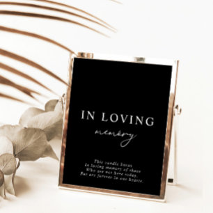 Black Minimalist In Loving Memory Wedding Sign Invitation