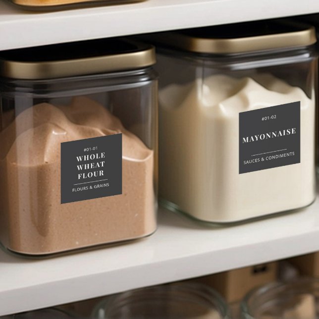Black Minimalist Kitchen Pantry Food Storage Label (Creator Uploaded)