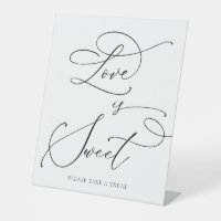 Black Minimalist Love is Sweet Dessert Bar Pedesta