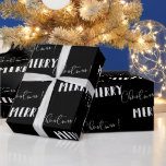 Black Minimalist | Merry Christmas Wrapping Paper<br><div class="desc">Create custom wrapping paper & personalised gift wrap for all occasions. When you give a present wrapped in custom wrapping paper, it is sure to put a smile on everyone's face! Add your custom wording to this design by using the "Edit this design template" boxes on the right hand side...</div>