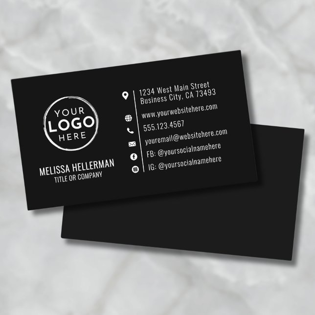 Black Minimalist Modern Custom Logo Business Card (Black Minimalist Modern Custom Logo Business Card )