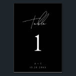 Black Minimalist Modern Number Wedding Table Card<br><div class="desc">High quality and customisable!</div>