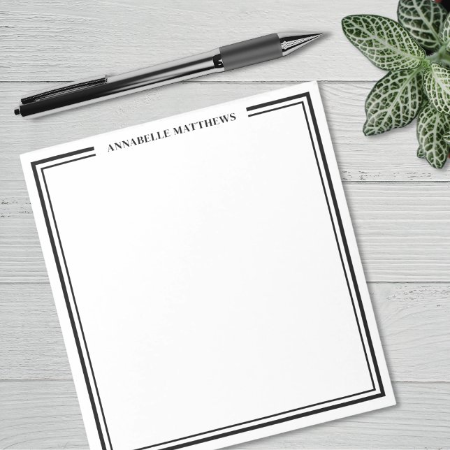 Black Minimalist Monogram Notepad (Black Minimalist Monogram Notepad)