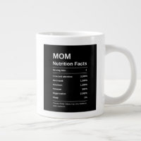 Black Minimalist Mum Nutrition Facts Typography