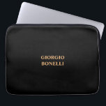 Black Minimalist Personal Modern Laptop Sleeve<br><div class="desc">Modern Professional Simple Design.</div>
