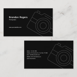 Black Minimalist Photographer Business Card