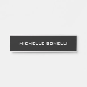 Black Minimalist Plain Modern Door Sign