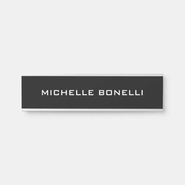 Black Minimalist Plain Modern Door Sign (Front)