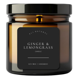 Black Minimalist Scented Soy Candle Label