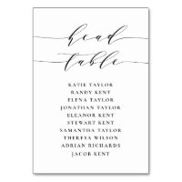 Black Minimalist Script Seating Wedding