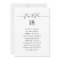 Black Minimalist Script Wedding Seating Plan Card