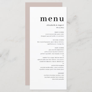 Black Minimalist Serif Script Typography Wedding Menu