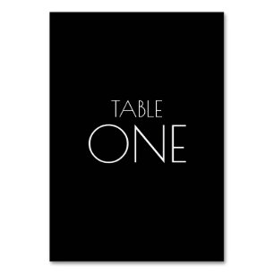 Black Minimalist Table Number