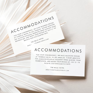 Black Minimalist Typography Accommodations Enclosure Card