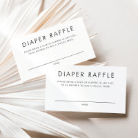 Black Minimalist Typography Diaper Raffle