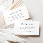 Black Minimalist Typography Wedding Reception Enclosure Card<br><div class="desc">Let guests know about your reception details with this customisable wedding reception card. It features minimalist typography. Personalise by adding your details. This minimalist reception card is perfect for any event theme or season.</div>