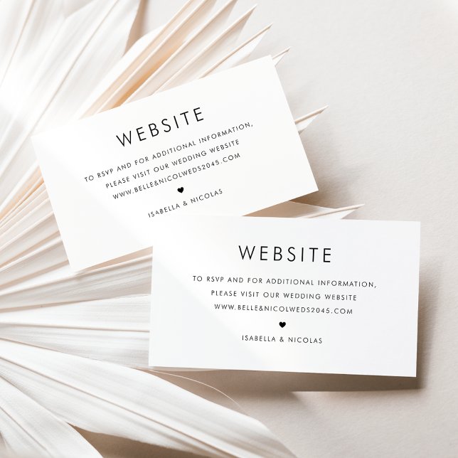 Black Minimalist Typography Wedding Website Enclosure Card (Creator Uploaded)
