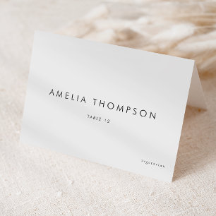 Black Minimalist Wedding Meal Choice Place Card