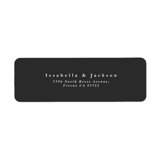 Black Minimalist Wedding Return address (Front)
