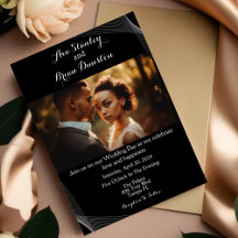 Black Minimalistic Modern Photo Wedding