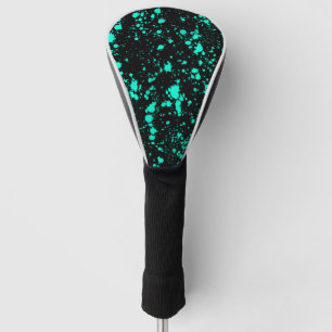Black Mint Paint Splatter Artistic Splash Creative Golf Head Cover