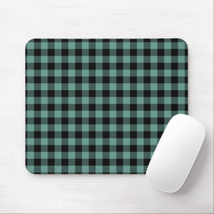 Black & Mint Squared Minimal Abstract Pattern Mouse Pad