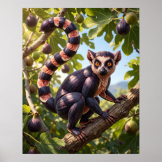 Black Mission Fig Lemur Poster