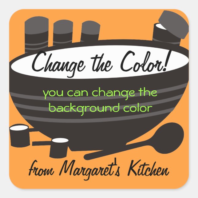 Black mixing bowl cannisters baking gift tag label (Front)