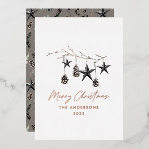 Black mocha modern scandi botanical Christmas