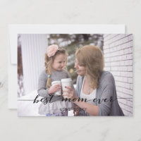 Black Mod Calligraphy Mother's Day Photo Card