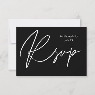 Black MOD Calligraphy w Meal RSVP Card