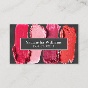 Black Modern Beauty Salon Make-up Artist Lipstick Business Card