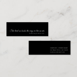 Black Modern Bookmark Card Custom Reader & Book