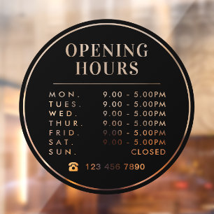 Black Modern Business Opening Hours