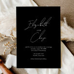 Black Modern Calligraphy Names Stylish Wedding Invitation<br><div class="desc">Black Modern Calligraphy Names Stylish Wedding Invitation features the couple's names in a chic calligraphy,  along with a simple,  modern layout.</div>