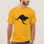 Black Modern Caution Kangaroo Shape T-Shirt<br><div class="desc">Add custom or personalised text beneath this graphic shape to create your own tee. A simple kangaroo silhouette based on the Roo XING caution road and highway signs in Australia. The silhouette was created with a little help from the free program called Inkscape.</div>