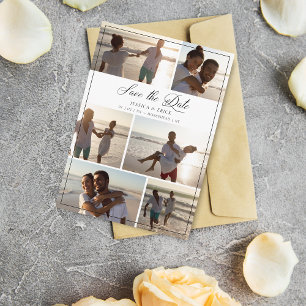 Black Modern Chic Collage 6 Photos Couple Wedding