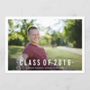 Black Modern Class of Photo Graduation Invitation