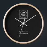Black Modern Clock | Custom Professional Business<br><div class="desc">Keep time in style with this black modern clock,  perfect for corporate offices,  professional spaces,  or as a branded gift. This customisable clock allows you to add your business logo or personalised design. Sleek,  functional,  and modern — ideal for office décor or corporate branding.</div>