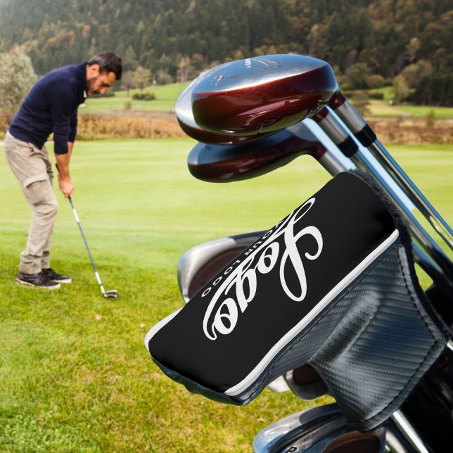 Black Modern Company Logo Business Club Brand Golf Head Cover (Creator Uploaded)