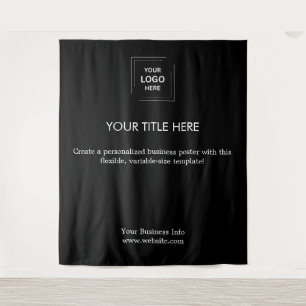 Black Modern Corporate Event Logo Showcase Tapestry