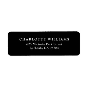 Black Modern Custom Return Address Labels