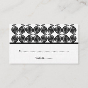 Black Modern Deco Place Card