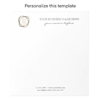 Black Modern Elegant Custom Business Logo Notepad
