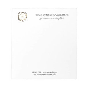 Black Modern Elegant Custom Business Logo Notepad