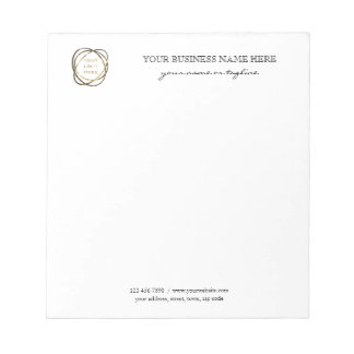 Black Modern Elegant Custom Business Logo Notepad