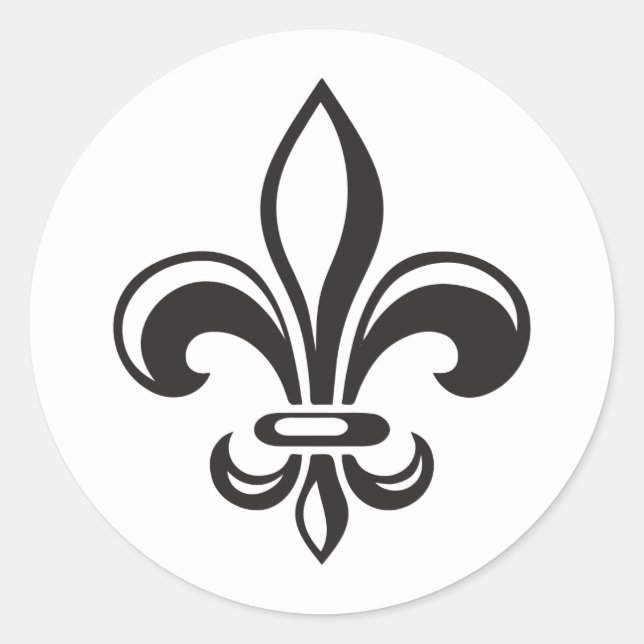 Black Modern French Fleur de lis Sticker x20 (Front)